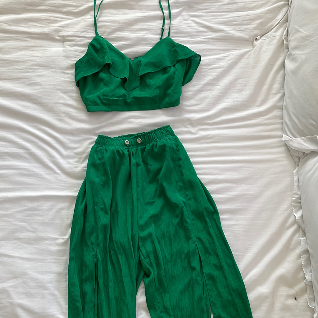 Two Piece Split Hem Pants Set
